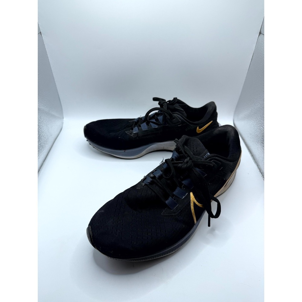 Nike Air Zoom Pegasus 38 CW7358 004 Womens 9 Sneaker Black Gold Running Shoes